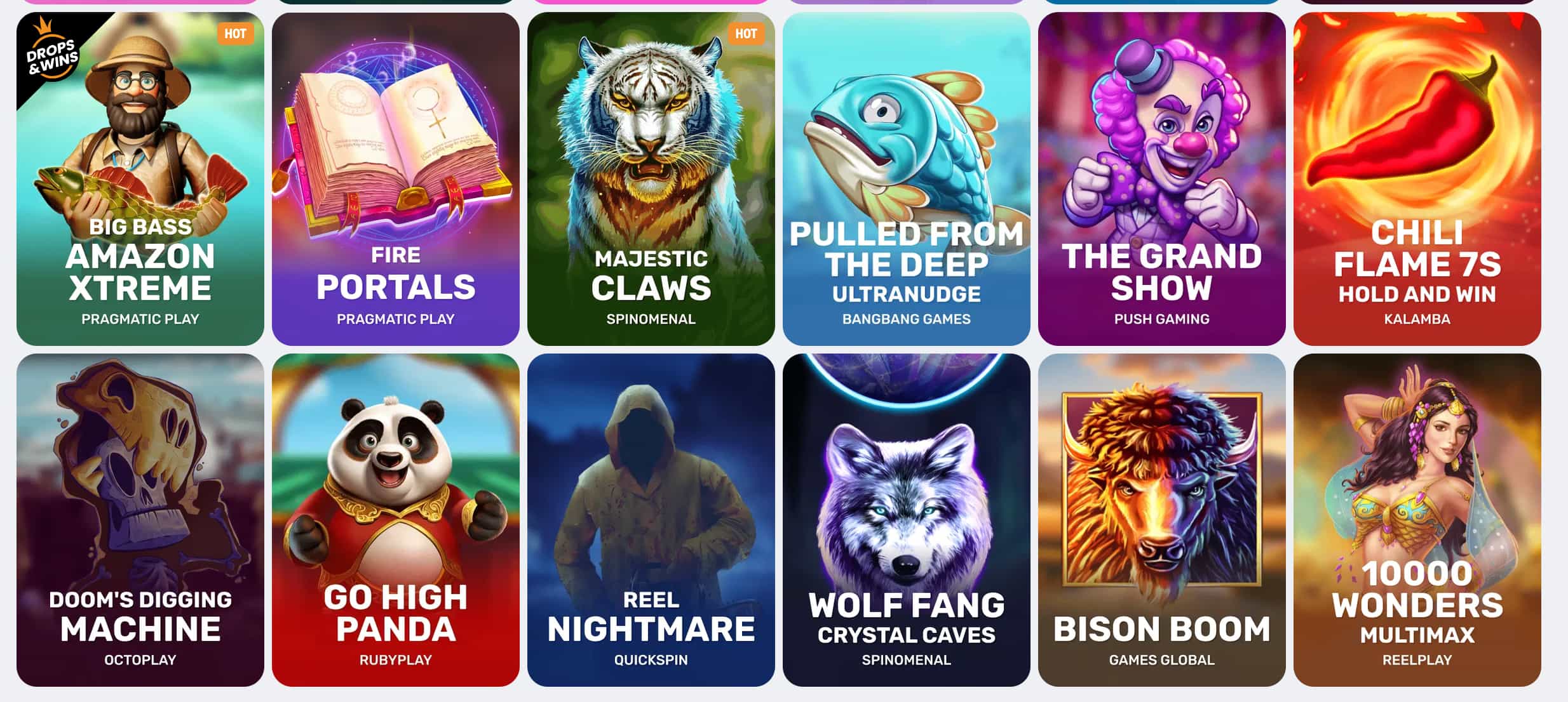 Cookie Casino slot library featuring popular titles